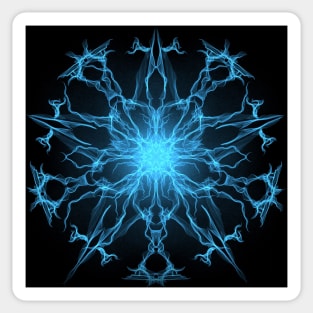 Abstract ice blue flame flower Sticker